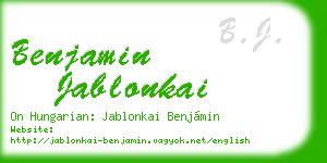 benjamin jablonkai business card