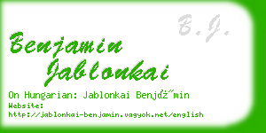 benjamin jablonkai business card